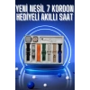 Nevamel Akıllı Saat 7 Kordon Hediyeli Takvim Alarm Nabız Ölçer Bildirim Görme Sesli Görüşme