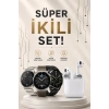 Nevamel® Akıllı Saat ve Kulaklık Seti Dokunmatik Ekran 5.0 Bluetooth Bağlantılı Sesli Görüşme