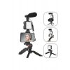 Nevamel Akıllı Telefon Vlog Kiti Tripod Mini Mikrofonlu Telefon Tutucu