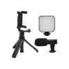 Nevamel Akıllı Telefon Vlog Kiti Tripod Mini Mikrofonlu Telefon Tutucu