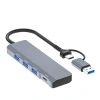 Nevamel ALLY ADS-309D 4 Portlu USB+Type-C USB 3.0 Çoklayıcı Data HUB Adaptör-(5775)