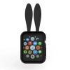 Nevamel Ally Apple Watch 1-2-3-4 42mm Tavşan Figürü Silikon Kılıf-(5775)