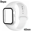 Nevamel ALLY Apple Watch 4-5-6 40mm Silikon Kordon Kayış ve Ekran Koruyucu Kılıf-(5775)