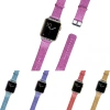 Nevamel Ally Apple Watch 7-8 45mm 6-5-4 44mm Kordon Kayış Deri Parlak 3-2-1 42mm-(5775)