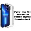 Nevamel Ally iPhone 11 Pro Max 6.5inç Kılıf Kamera Korumalı Ultra İnce Şeffaf Silikon Kılıf-(5775)