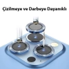 Nevamel ALLY iPhone 14 Pro-14 Pro Max Diamond Taş İşlemeli Alüminyum Alaşımlı Kamera Lens Koruyucu-(5775)