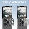 Nevamel ALLY iPhone 15 Pro-15 Pro Max Metal Tempered Kamera Lens Koruyucu-(5775)
