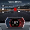 Nevamel® Ally P17 HUD OBD2 & GPS Çift Sistemli Araç Bilgisayarı | Dijital Kilometre Su ve Yağ Sıcaklığı Ölçer Hız & Alarm Göstergeli Oto Elektroniği-(5775)