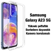 Nevamel Ally SM Galaxy A23 5G Kılıf Kamera Korumalı Ultra İnce Şeffaf Silikon Kılıf-(5775)