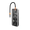 Nevamel ALLY SW1V-PRO Type-c To USB3.0 3adet+ 3.5mm+ HDMI+ VGA+ SD + TF + Ethernet Çoğaltıcı Transparan Hub-(5775)