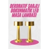 Nevamel Altın Rengi Masa ve Gece Lambası Dokunmatik Şarjlı Masa Lambası