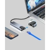 Nevamel Alüminyum Kasalı MacBook USB-C Hub – 4K HDMI USB 3.0 SD/TF Kart Girişi PD Şarj Desteği