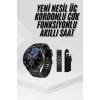 Nevamel® Amoled Ekran Metal Deri Silikon Kordonlu Uyku ve Sağlık Takibi