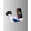 Nevamel Apple Uyumlu Kablosuz Şarj İstasyonu 4 Cihaz Destekli ve Hızlı Şarjlı