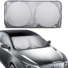 Nevamel Araç Oto Ön Cam Çift Daireli Gümüş Kaplama Güneş Kalkanı Branda-(5775)