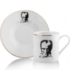 Nevamel Atatürk Tasarımlı Porselen 2li Kahve Seti