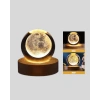 Nevamel® Ay Temalı Kristal Küre Gece Lambası LED Aydınlatmalı Premium Dekor