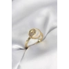 Nevamel® Ay Yıldız Model Gold Renk Zirkon Taşlı Kadın Yüzük 5886