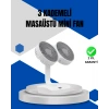 Nevamel® Ayarlanabilir Hızlı Çift Başlıklı Masaüstü Fan – Gece Lambalı Serinletici