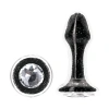 Nevamel® Backpart Yıldız Tozu İçi Kristalli Cam Anal Tıkaç - Siyah