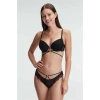 Nevamel® Balenli Destekli Dolgulu Göbek Detaylı Puantiyeli Dantelli Sütyen Ve Slip Takım
