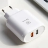 Nevamel Baseus Bojure Series Dual-USB QC 3.0 18W Hızlı Şarj Aleti Başlık-(5775)