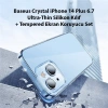 Nevamel Baseus Crystal iPhone 14 Plus 6.7 Ultra-Thin Silikon Kılıf + Tempered Ekran Koruyucu Set-(5775)