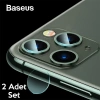Nevamel Baseus iPhone 11 Pro 11 Pro Max Tempered Kamera Lens Koruma Camı 2Set-(5775)