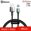 Nevamel Baseus Zinc Magnetic Usb Kablo Şarj Android Mikro Başlık 2Metre 1.5A-(5775)