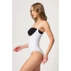 Nevamel® Beyaz Göğsü Açık Agraflı Body Korse