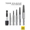 Nevamel® Bits Uzatmalı Ters Kılavuz 6 lı Set Saf Çelik Kırık Civata Vida Sökücü