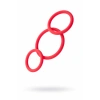Nevamel® Black & Red Penis Halkası Seti, Silikon, Kırmızı, Ø6/5/4 Cm