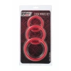 Nevamel® Black & Red Penis Halkası Seti, Silikon, Kırmızı, Ø6/5/4 Cm