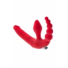 Nevamel® Black & Red Vibratörlü Strapon, Silikon, Kırmızı, 35 Cm