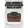 Nevamel Bluetooth Hoparlör Ahşap Renk Vintage Işıklı Nostaljik Radyo Fm Ahşap Görünümlü