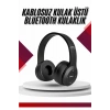 Nevamel® Bluetooth Kablosuz Kulaklık Siyah Wireless 5.0 Kulak Üstü Uzun Pil Ömrü