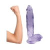 Nevamel® Büyük Boy Testisli Vantuzlu Mavi Jel Dildo 32Cm