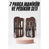 Nevamel® Çantalı 7 Parça Manikür Pedikür Seti Tırnak Makası Cımbız Törpü