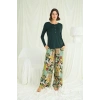 Nevamel® Çiçek Ve Yaprak Desenli Pijama Takımı