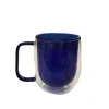 Nevamel Çift Cidarlı Cam Kupa Lacivert Renk