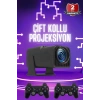Nevamel Çift Kollu Projeksiyon Taşınabilir Game Projektör Full Hd 1080P 4k Projeksiyon Gamepad