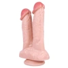 Nevamel® Çift Uçlu Ten Rengi Vantuzlu Gerçekçi Dildo 21Cm