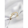 Nevamel® Çivi Model Zirkon Taşlı Gold Renk Kadın Yüzük 5886