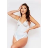 Nevamel® Çizgili Beyaz Dantel Body