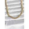 Nevamel® CM 14K Gold Renk Kalın Yassı Yılan Zincir Model 45 cm Kadın Kolye 5886