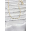 Nevamel® CM 14K Gold Renk Lazerli Yassı Model Zincirli 60 cm Kadın Kolye 5886