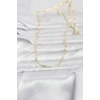 Nevamel® CM 14K Gold Renk Lazerli Yassı Model Zincirli 60 cm Kadın Kolye 5886