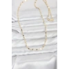 Nevamel® CM 14K Gold Renk Yassı Gemici Zincir Model 60 cm Kadın Kolye 5886
