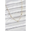 Nevamel® CM Gold Renk Top Zincirli Kadın Kolye 5886