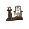 Nevamel Deniz Feneri Kum Saati Ahşap Görünümlü Vintage Tarz Biblo